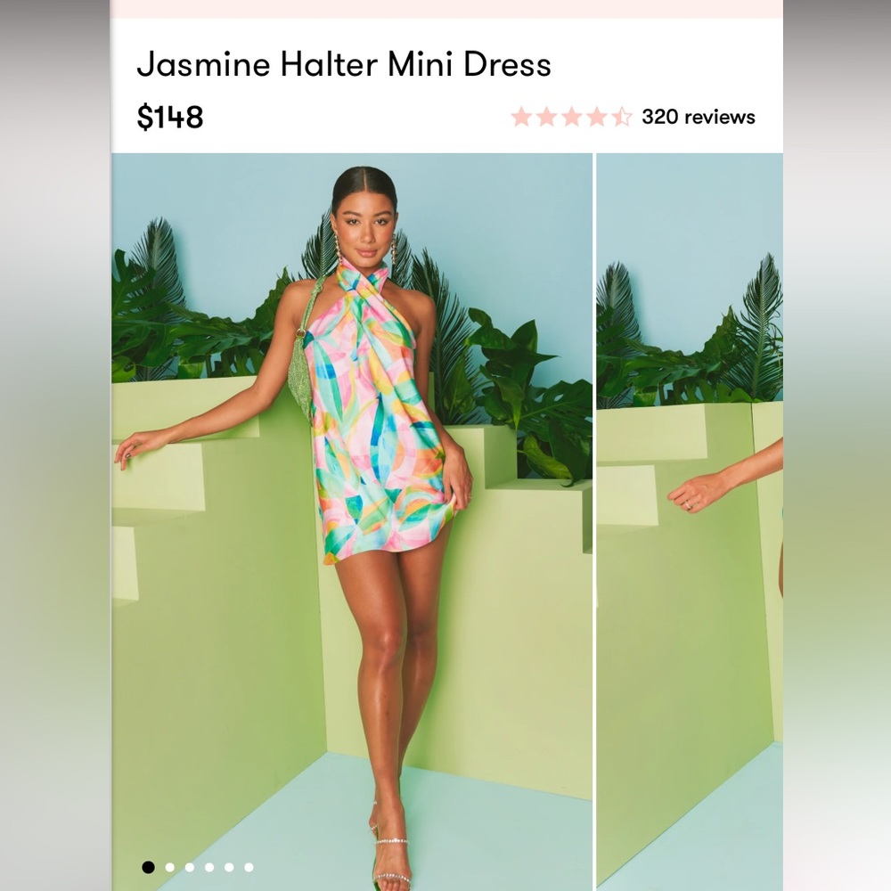 Show Me Your MuMu Multicolor Halter Mini Dress